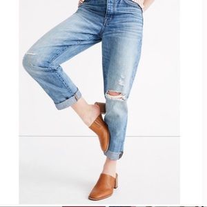 Madewell Amber Brown Leather Carey Mules